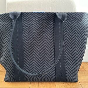 Rothy’s Essential Tote NIB “Shadow Black” Gray and Black herringbone